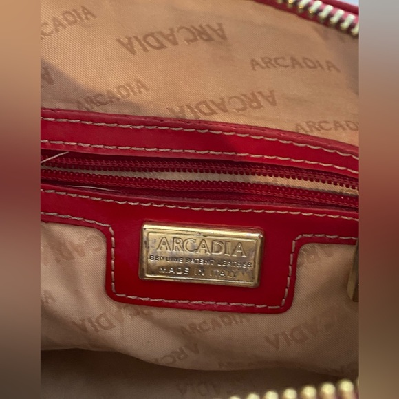Arcadia Red and Gold Accent Handbag - Picture 4 of 11